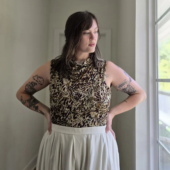 Vintage Leopard Print Sleeveless Top - Picture 2 of 6